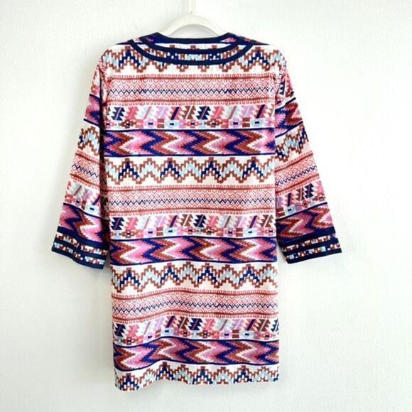 Roberta Roller Rabbit Aztec Multicolored Print Tunic Blouse Top Women’s Large - Picture 5 of 9